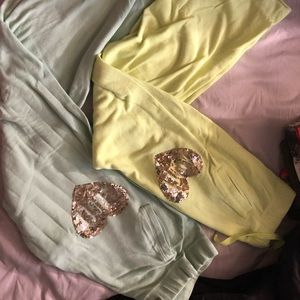 Victoria’s Secret sequined heart sweatpants